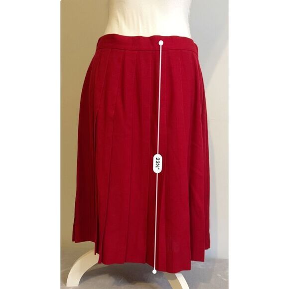 Women’s 100% Wool Red Vintage Midi Skirt - Picture 4 of 7
